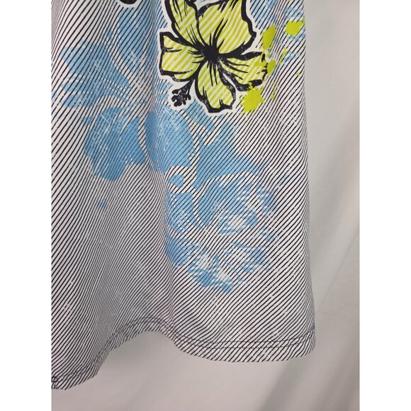 Burnside Mens Swim Trunks Size 3X Blue Striped Floral Lined Swimsuit Swim Shorts - Picture 3 of 11